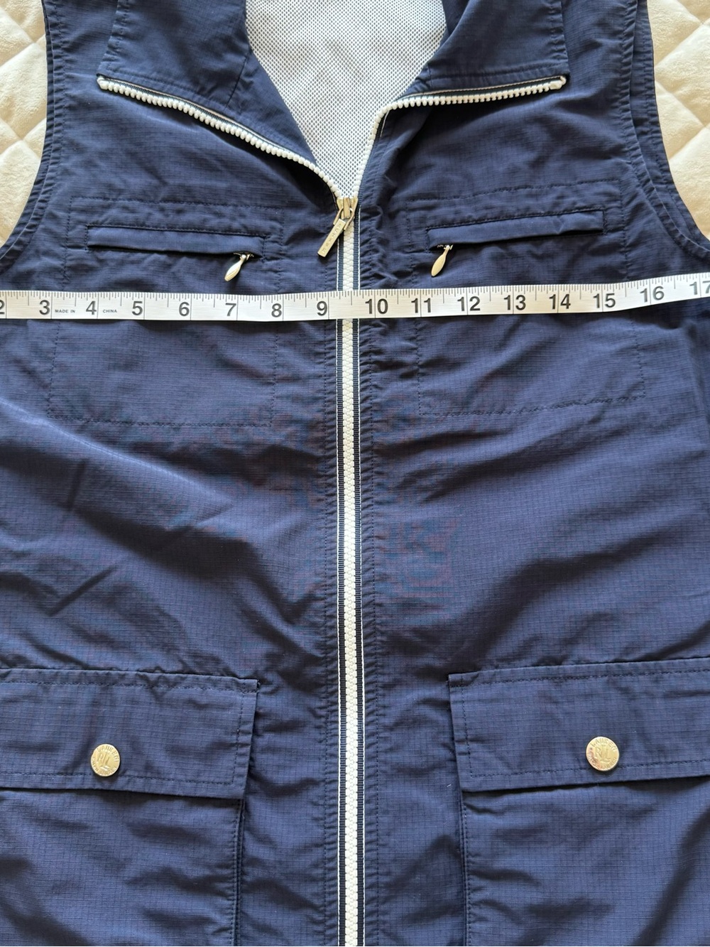 Lauren Active Ralph Lauren Navy Blue Utility Cargo Vest Size Small - Picture 10 of 14